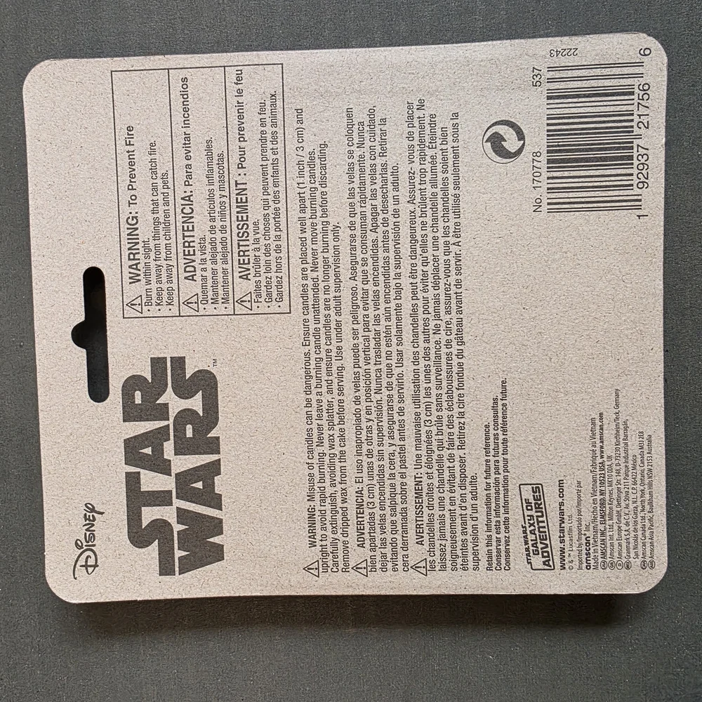 Star Wars Birthday Candle Cake Topper - Purple